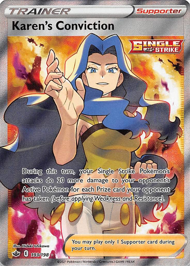 Karen's Conviction (193/198) [Sword & Shield: Chilling Reign] Pokemon Single Pokémon  | Multizone: Comics And Games