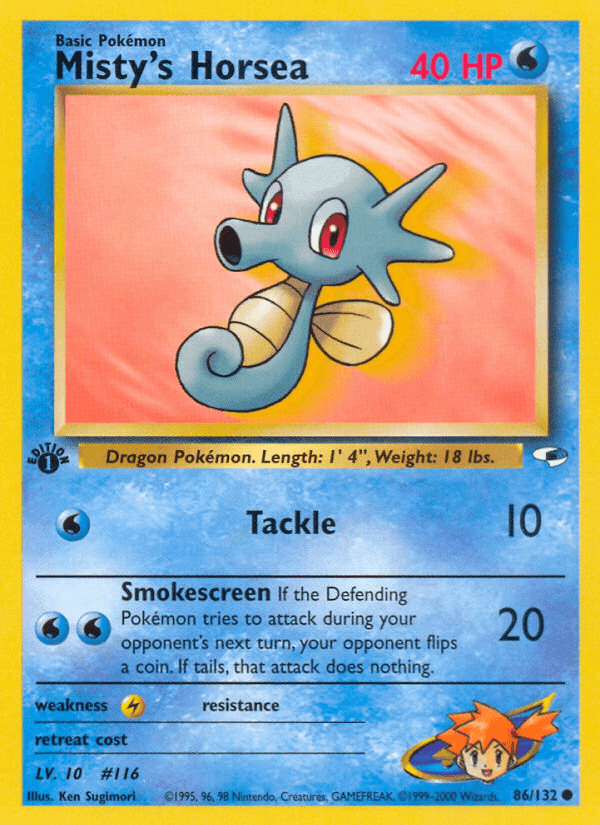 Misty's Horsea (86/132) [Gym Heroes 1st Edition] Pokemon Single Pokémon  | Multizone: Comics And Games