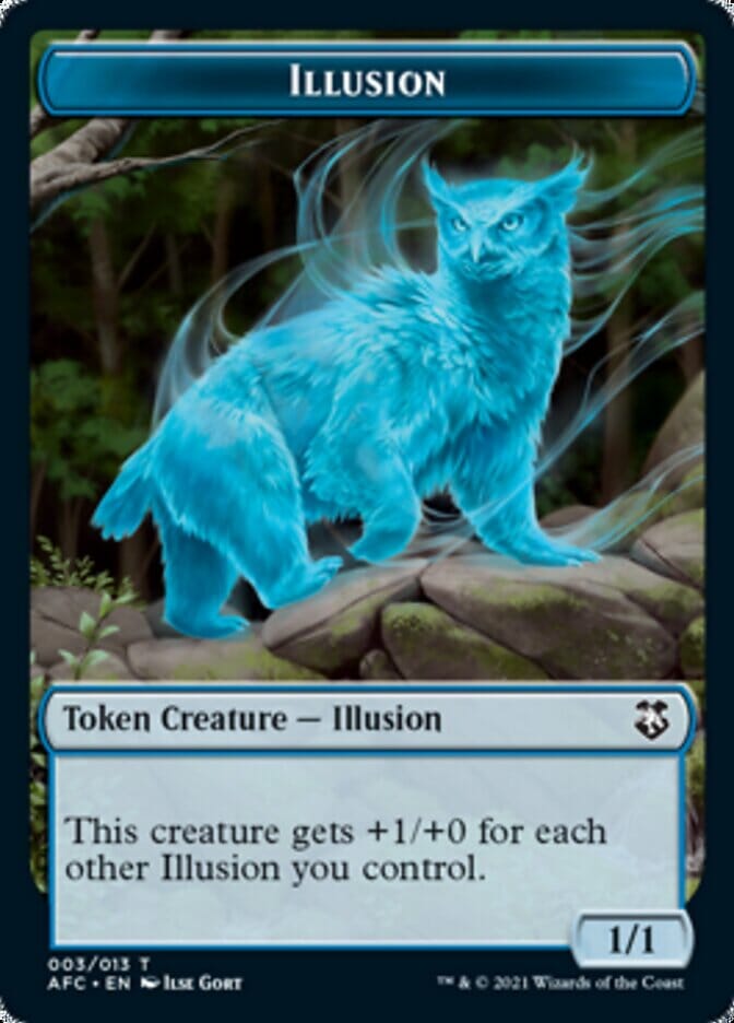 Illusion // Skeleton Double-sided Token [Dungeons & Dragons: Adventures in the Forgotten Realms Commander Tokens] MTG Single Magic: The Gathering  | Multizone: Comics And Games