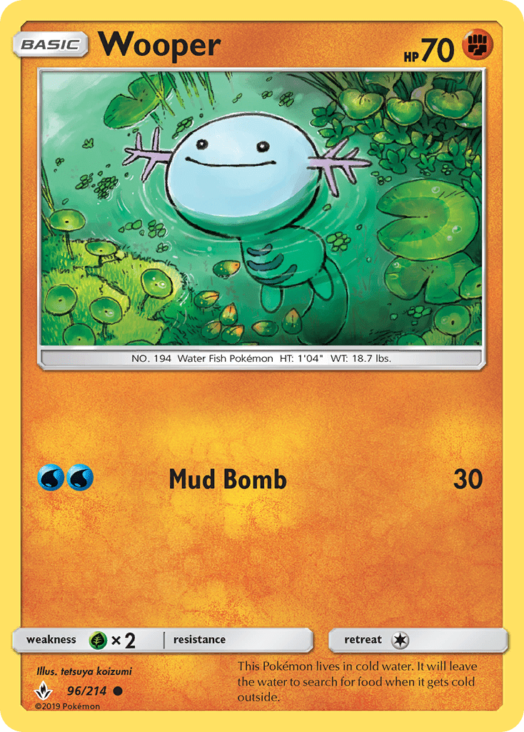 Wooper (96/214) [Sun & Moon: Unbroken Bonds] Pokemon Single Pokémon  | Multizone: Comics And Games