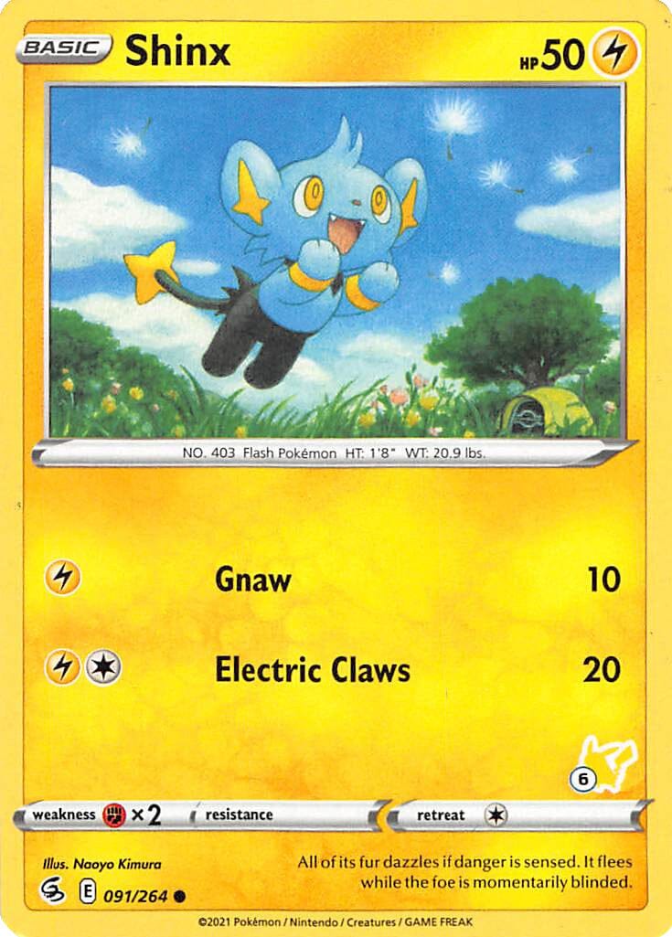 Shinx (091/264) (Pikachu Stamp #6) [Battle Academy 2022] Pokemon Single Pokémon  | Multizone: Comics And Games