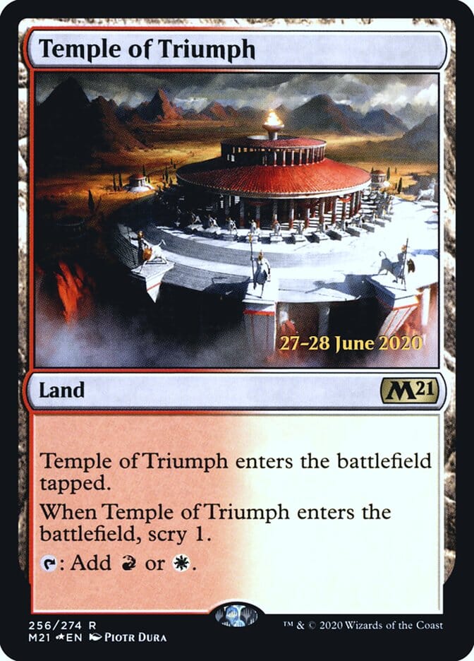 Temple of Triumph [Core Set 2021 Prerelease Promos] MTG Single Magic: The Gathering  | Multizone: Comics And Games