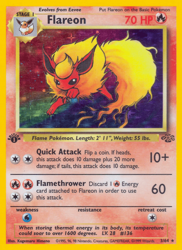 Flareon (3/64) [Jungle 1st Edition] Pokemon Single Pokémon  | Multizone: Comics And Games