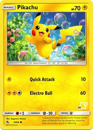 Pikachu (19/68) (Pikachu Stamp #55) [Battle Academy 2020] Pokemon Single Pokémon  | Multizone: Comics And Games