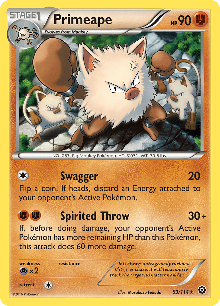 Primeape (53/114) [XY: Steam Siege] Pokemon Single Pokémon  | Multizone: Comics And Games