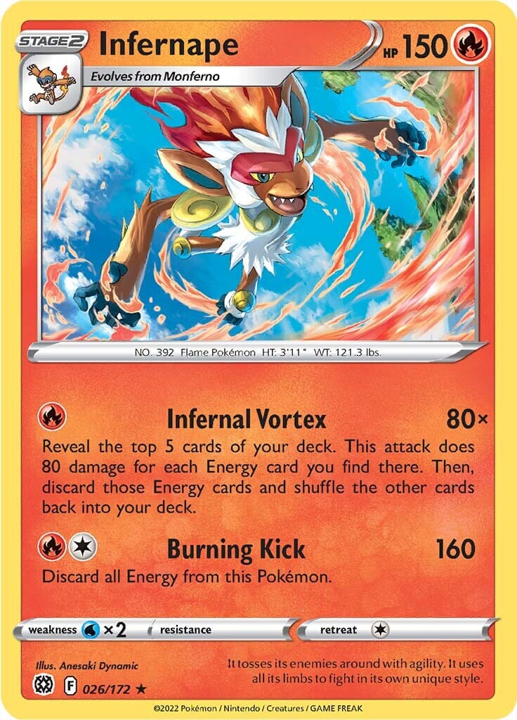 Infernape (026/172) [Sword & Shield: Brilliant Stars] Pokemon Single Pokémon  | Multizone: Comics And Games
