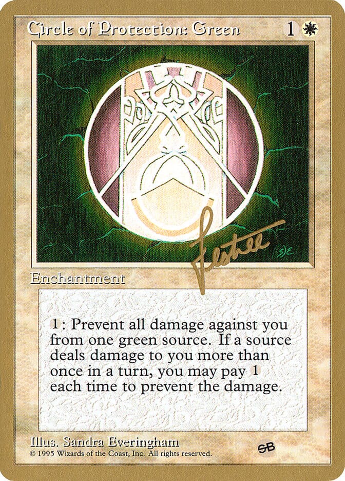 Circle of Protection: Green (Bertrand Lestree) (SB) (4ED) [Pro Tour Collector Set] MTG Single Magic: The Gathering  | Multizone: Comics And Games