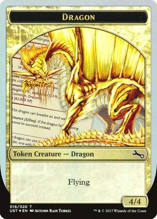 Gold Dragon Token [Unstable Tokens] MTG Single Magic: The Gathering  | Multizone: Comics And Games