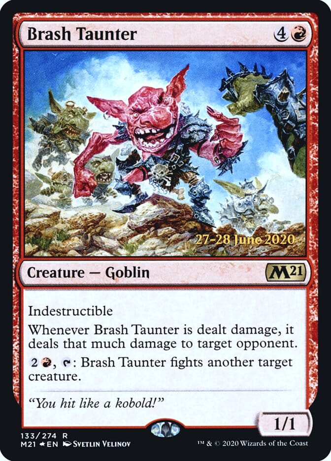 Brash Taunter [Core Set 2021 Prerelease Promos] MTG Single Magic: The Gathering  | Multizone: Comics And Games