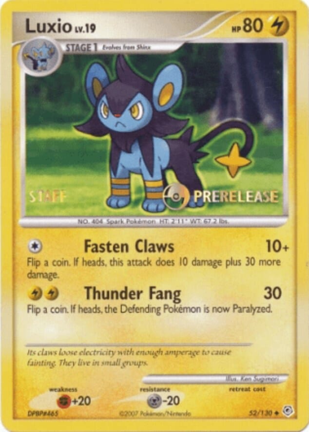 Luxio (52/130) (Prerelease Promo Staff) [Nintendo: Black Star Promos] Pokemon Single Pokémon  | Multizone: Comics And Games