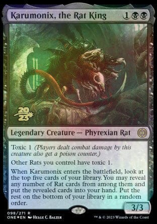 Karumonix, the Rat King [Phyrexia: All Will Be One Prerelease Promos] MTG Single Magic: The Gathering  | Multizone: Comics And Games