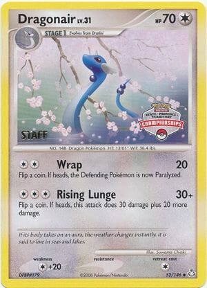 Dragonair (52/146) (State Province Territory Championship Staff) [Diamond & Pearl: Legends Awakened] Pokemon Single Pokémon  | Multizone: Comics And Games