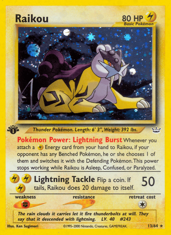 Raikou (13/64) [Neo Revelation 1st Edition] Pokemon Single Pokémon  | Multizone: Comics And Games