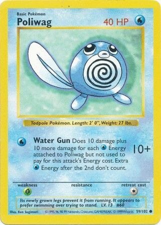 Poliwag (59/102) [Base Set Shadowless Unlimited] Pokemon Single Pokémon  | Multizone: Comics And Games