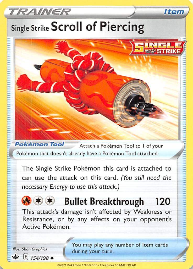 Single Strike Scroll of Piercing (154/198) [Sword & Shield: Chilling Reign] Pokemon Single Pokémon  | Multizone: Comics And Games