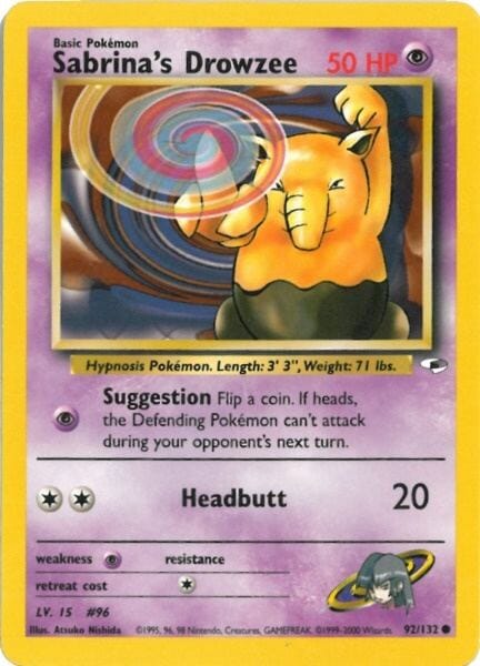 Sabrina's Drowzee (92/132) [Gym Heroes Unlimited] Pokemon Single Pokémon  | Multizone: Comics And Games