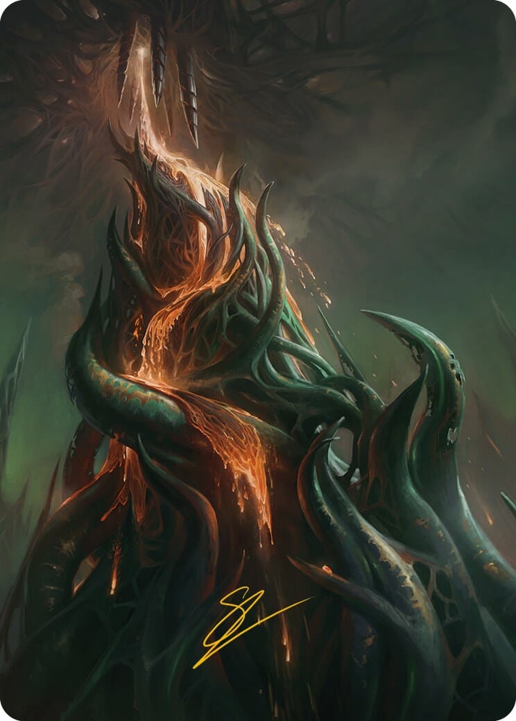 Copperline Gorge Art Card (Gold-Stamped Signature) [Phyrexia: All Will Be One Art Series] MTG Single Magic: The Gathering  | Multizone: Comics And Games
