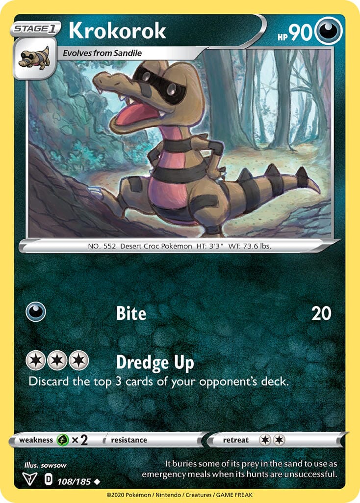 Krokorok (108/185) [Sword & Shield: Vivid Voltage] Pokemon Single Pokémon  | Multizone: Comics And Games