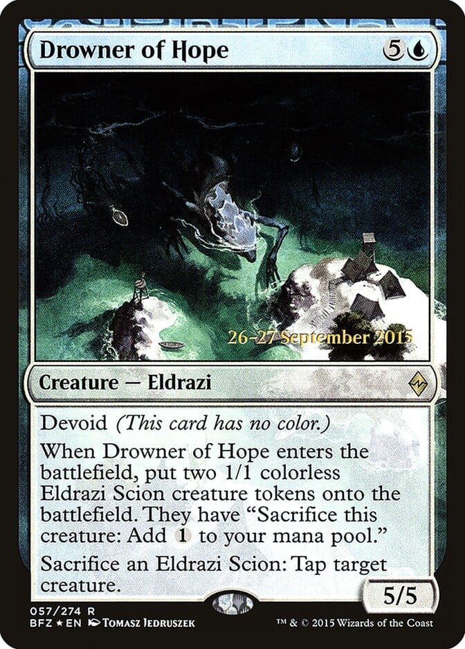 Drowner of Hope [Battle for Zendikar Prerelease Promos] MTG Single Magic: The Gathering  | Multizone: Comics And Games