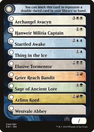 Checklist Card - (CH2) Shadows over Innistrad [Shadows over Innistrad Tokens] MTG Single Magic: The Gathering  | Multizone: Comics And Games