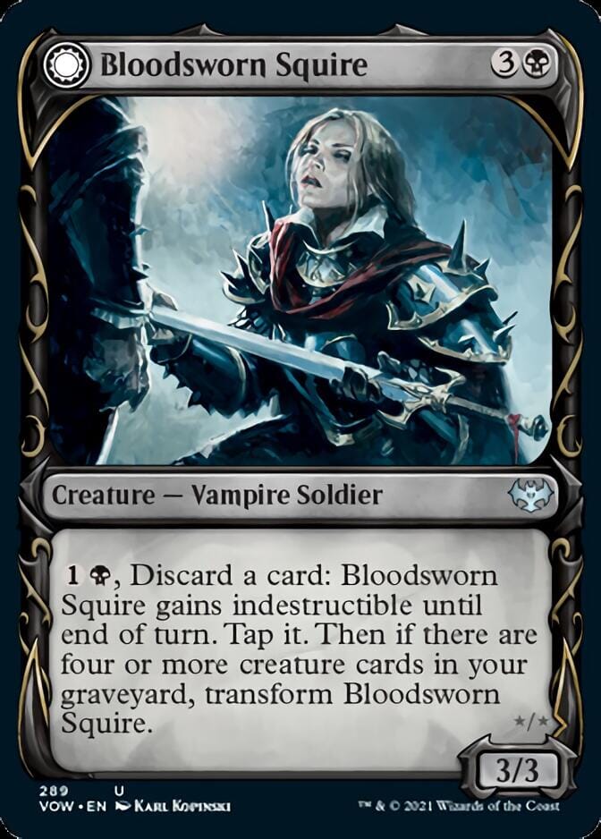 Bloodsworn Squire // Bloodsworn Knight (Showcase Fang Frame) [Innistrad: Crimson Vow] MTG Single Magic: The Gathering  | Multizone: Comics And Games