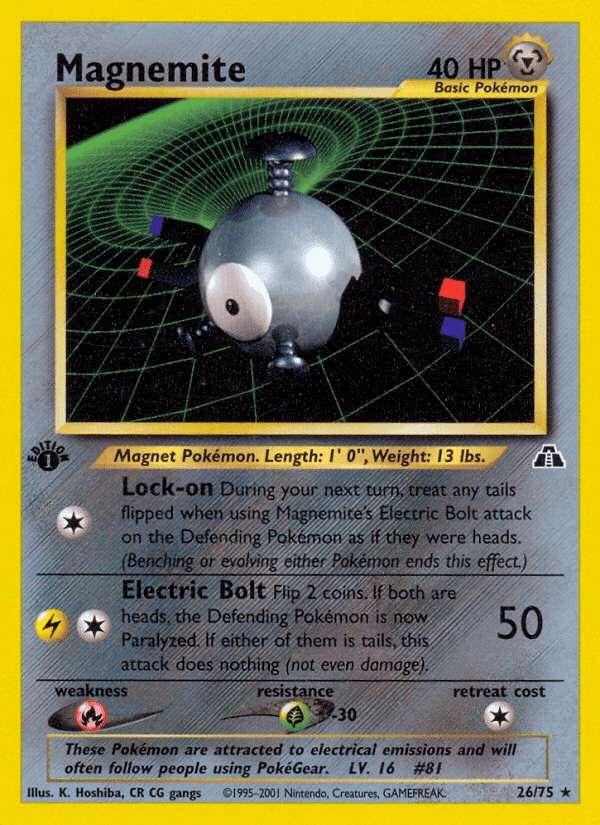 Magnemite (26/75) [Neo Discovery 1st Edition] Pokemon Single Pokémon  | Multizone: Comics And Games