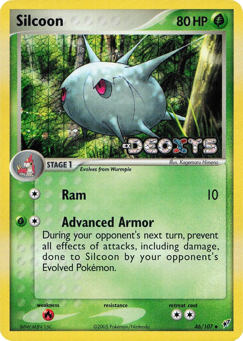 Silcoon (46/107) (Stamped) [EX: Deoxys] Pokemon Single Pokémon  | Multizone: Comics And Games