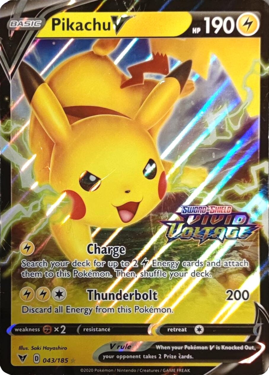 Pikachu V (043/185) (Vivid Voltage Stamp) [Sword & Shield: Vivid Voltage] Pokemon Single Pokémon  | Multizone: Comics And Games