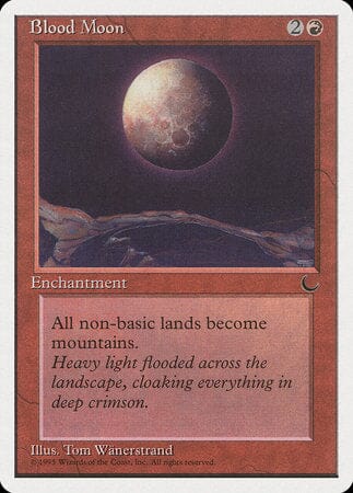 blood moon mtg card Magic the Gathering Chronicles Light Play EX CCG 158 CR Adventures And Hobbies Enchanting Tales (WOT) #40 Illustrated by William Phifer Magic Blood Moon | Wilds of