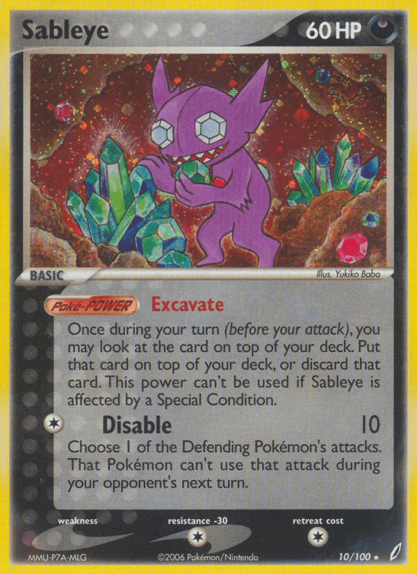 Sableye (10/100) [EX: Crystal Guardians] Pokemon Single Pokémon  | Multizone: Comics And Games