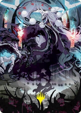Echo of Death's Wail Art Card (Gold-Stamped Signature) [Kamigawa: Neon Dynasty Art Series] MTG Single Magic: The Gathering  | Multizone: Comics And Games