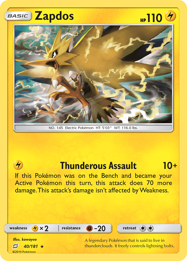 Zapdos (40/181) [Sun & Moon: Team Up] Pokemon Single Pokémon  | Multizone: Comics And Games