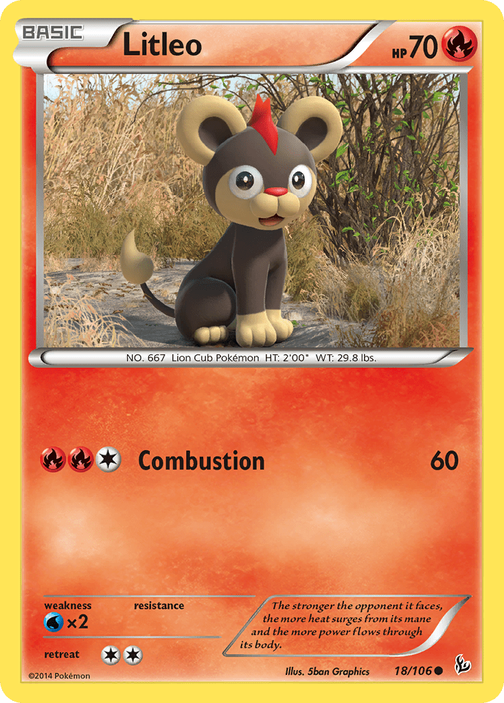 Litleo (18/106) [XY: Flashfire] Pokemon Single Pokémon  | Multizone: Comics And Games