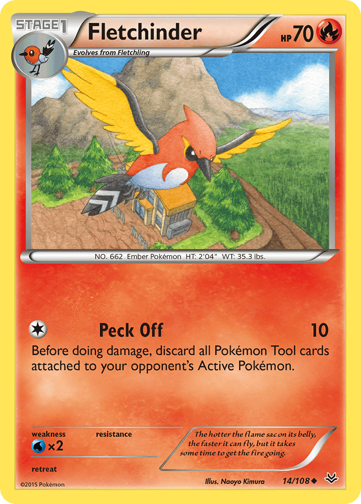Fletchinder (14/108) [XY: Roaring Skies] Pokemon Single Pokémon  | Multizone: Comics And Games