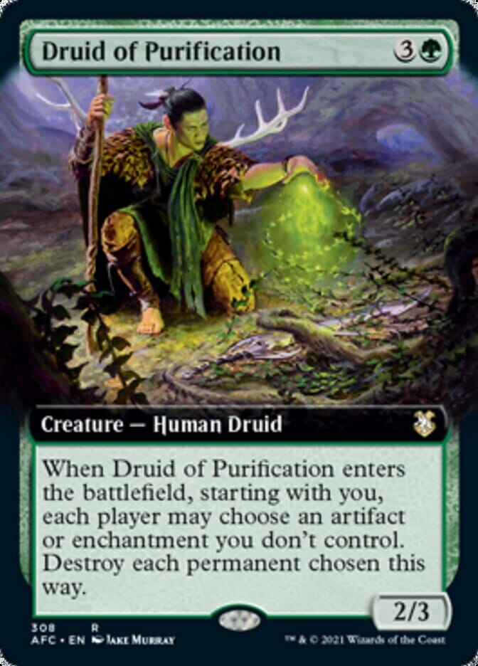 Druid of Purification (Extended) [Dungeons & Dragons: Adventures in the Forgotten Realms Commander] MTG Single Magic: The Gathering  | Multizone: Comics And Games