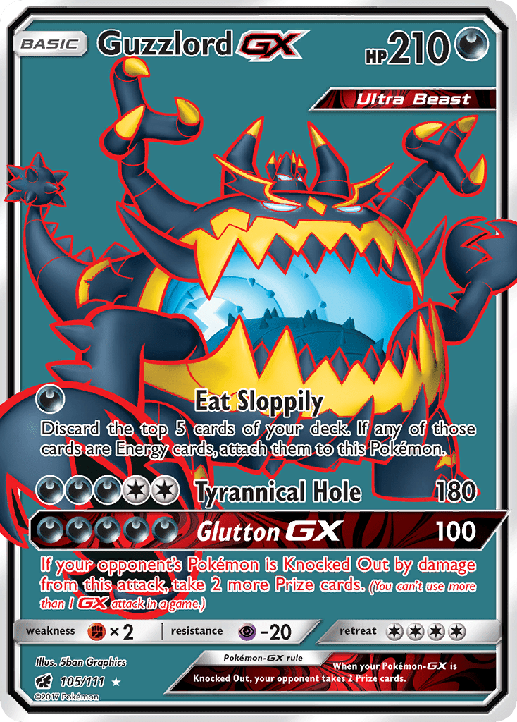 Guzzlord GX (105/111) [Sun & Moon: Crimson Invasion] Pokemon Single Pokémon  | Multizone: Comics And Games