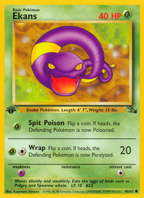 Ekans (46/62) [Fossil 1st Edition] Pokemon Single Pokémon  | Multizone: Comics And Games
