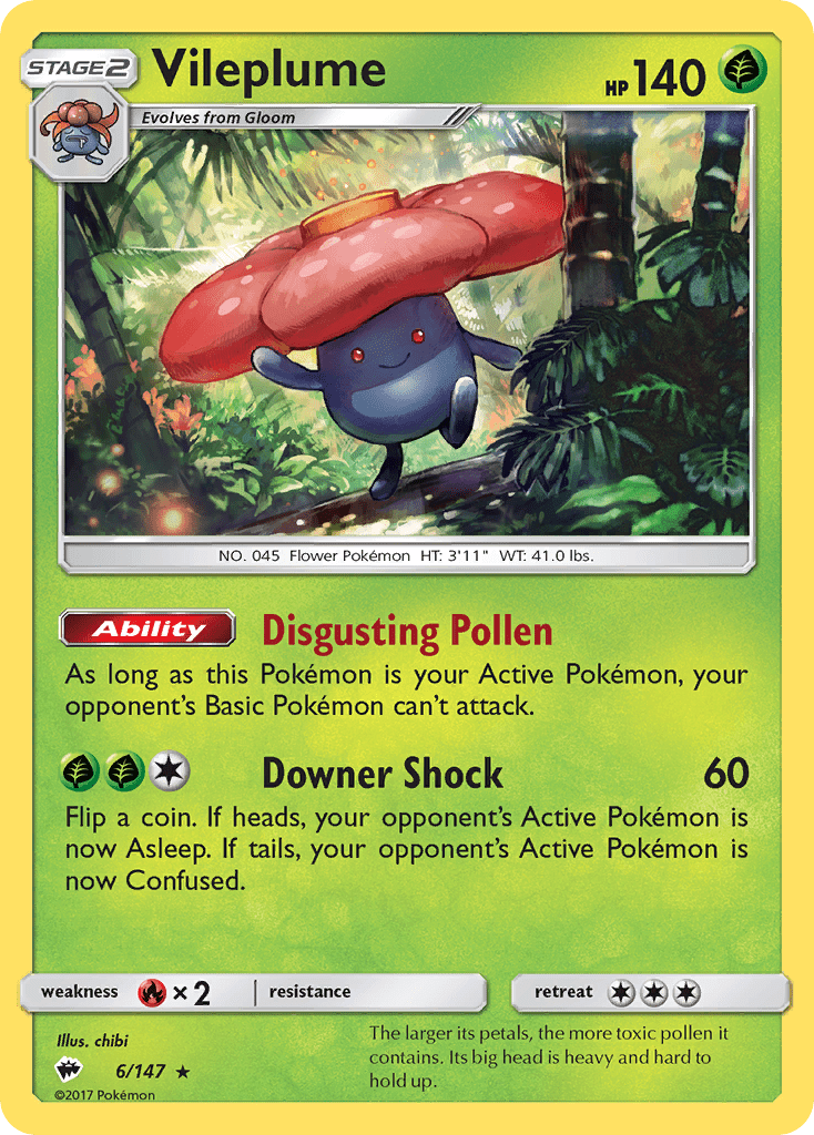 Vileplume (6/147) [Sun & Moon: Burning Shadows] Pokemon Single Pokémon  | Multizone: Comics And Games
