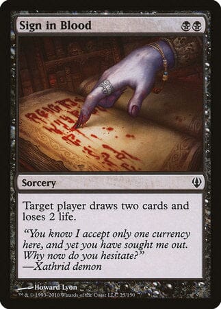 Sign in Blood [Archenemy] MTG Single Magic: The Gathering  | Multizone: Comics And Games