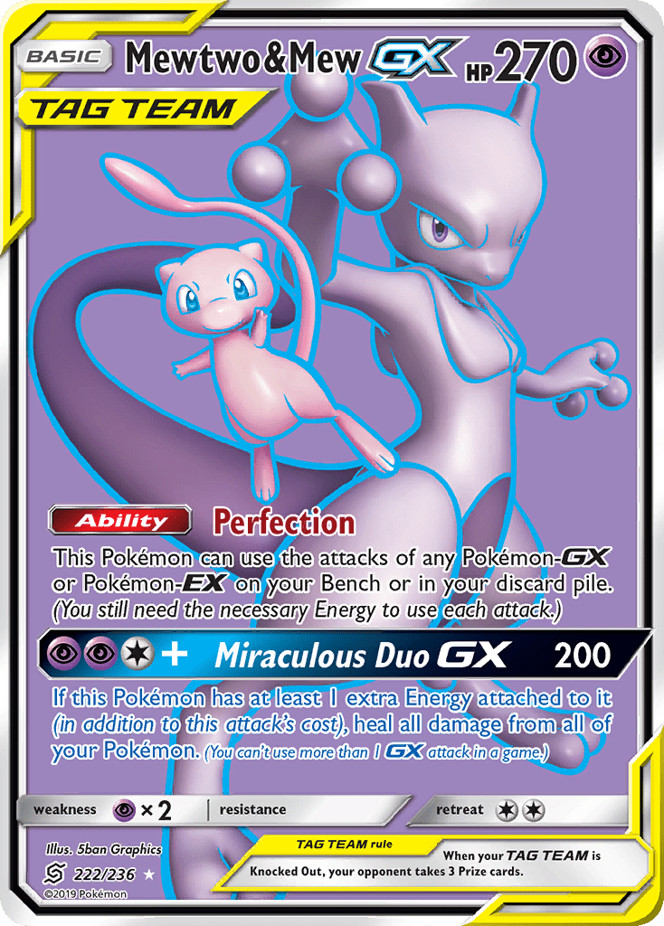 Mewtwo & Mew GX (222/236) [Sun & Moon: Unified Minds] Pokemon Single Pokémon  | Multizone: Comics And Games
