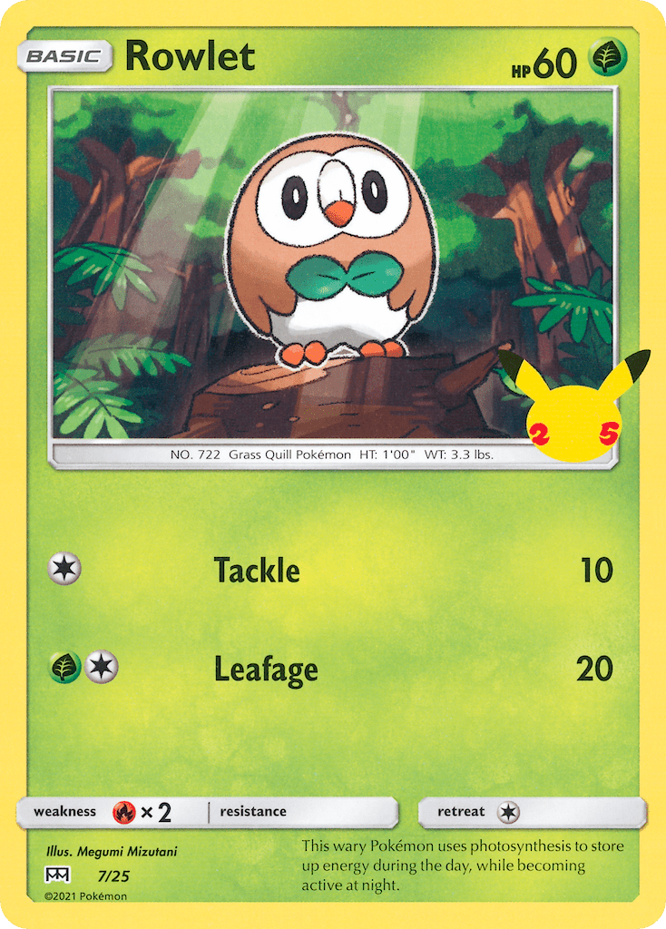 Rowlet (7/25) [McDonald's 25th Anniversary] Pokemon Single Pokémon  | Multizone: Comics And Games