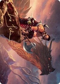 Dragonkin Berserker Art Card (Gold-Stamped Signature) [Kaldheim: Art Series] MTG Single Magic: The Gathering  | Multizone: Comics And Games