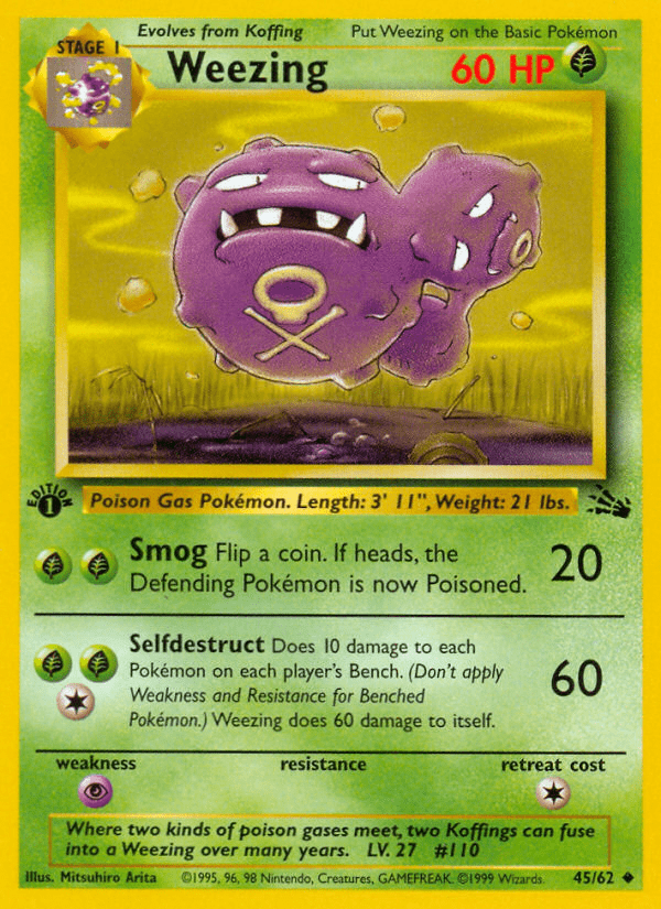 Weezing (45/62) [Fossil 1st Edition] Pokemon Single Pokémon  | Multizone: Comics And Games