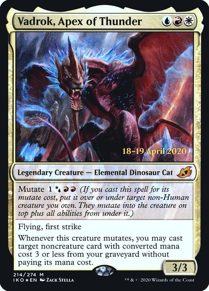 Vadrok, Apex of Thunder [Ikoria: Lair of Behemoths Prerelease Promos] MTG Single Magic: The Gathering  | Multizone: Comics And Games