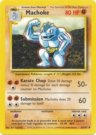 Machoke (34/102) [Base Set Unlimited] Pokemon Single Pokémon  | Multizone: Comics And Games