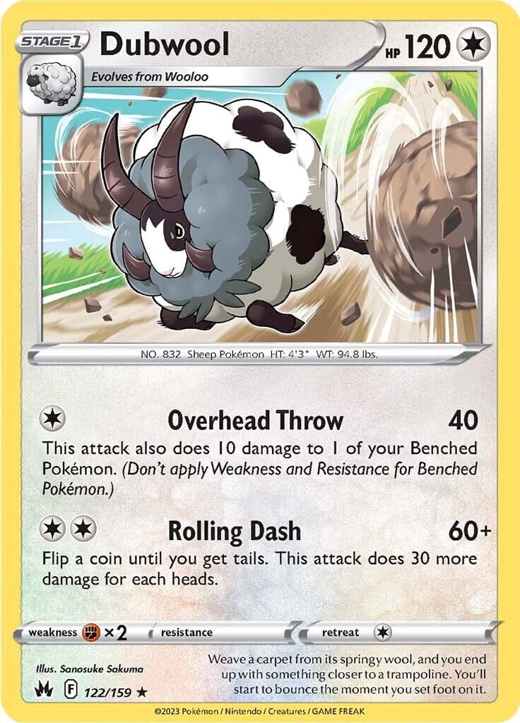 Dubwool (122/159) [Sword & Shield: Crown Zenith] Pokemon Single Pokémon  | Multizone: Comics And Games