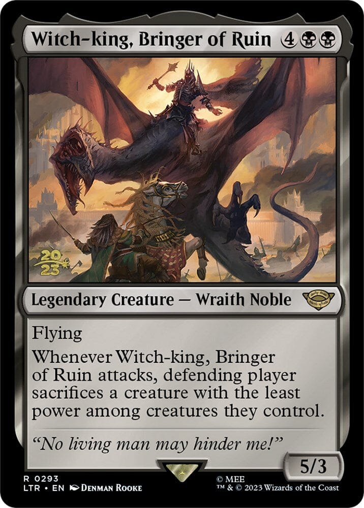 Witch-king, Bringer of Ruin [The Lord of the Rings: Tales of Middle-Earth Prerelease Promos] MTG Single Magic: The Gathering  | Multizone: Comics And Games