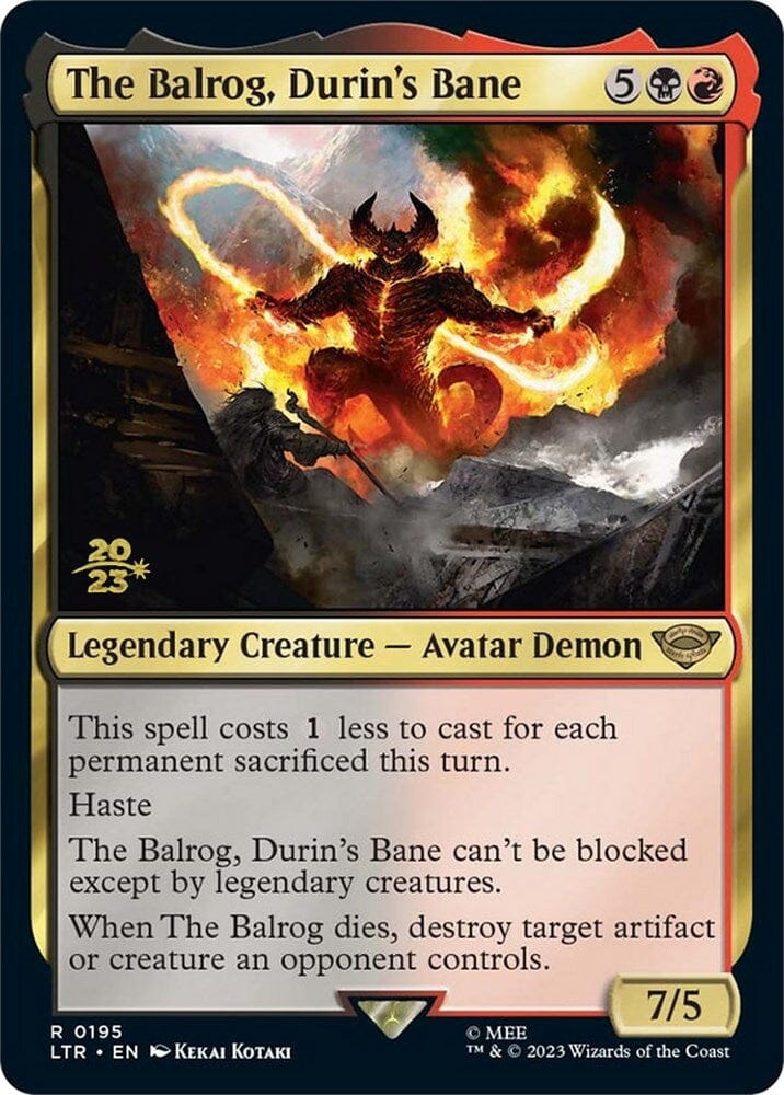 The Balrog, Durin's Bane [The Lord of the Rings: Tales of Middle-Earth Prerelease Promos] MTG Single Magic: The Gathering  | Multizone: Comics And Games