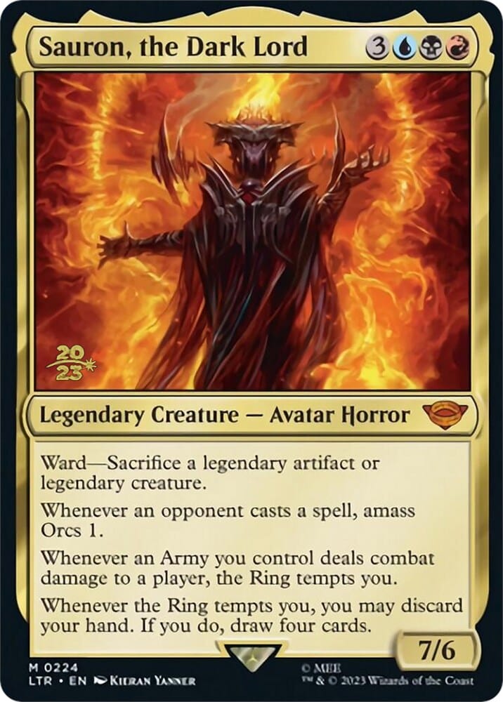 Sauron, the Dark Lord [The Lord of the Rings: Tales of Middle-Earth Prerelease Promos] MTG Single Magic: The Gathering  | Multizone: Comics And Games