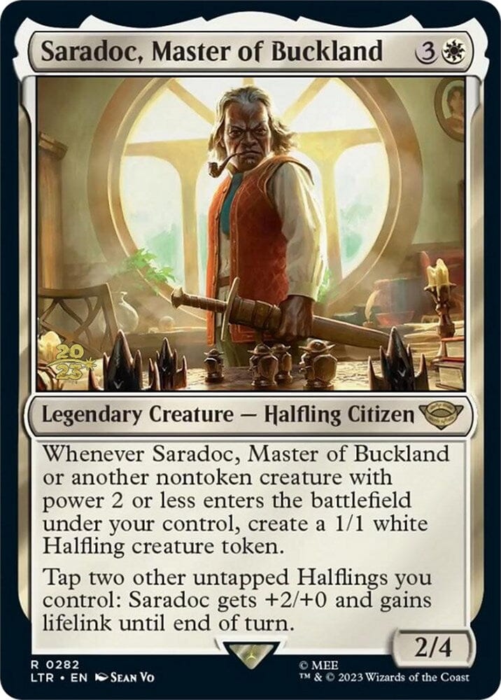 Saradoc, Master of Buckland [The Lord of the Rings: Tales of Middle-Earth Prerelease Promos] MTG Single Magic: The Gathering  | Multizone: Comics And Games